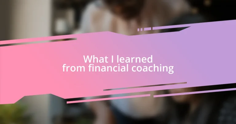 What I learned from financial coaching